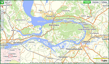 Yandex. Интерактивная карта самарской области